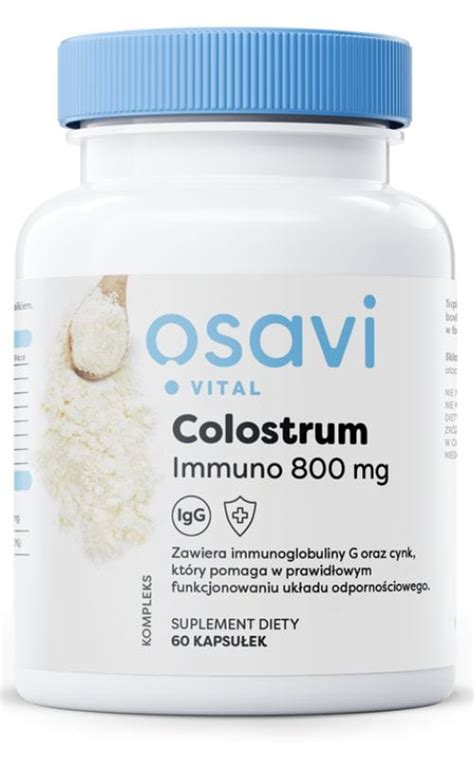 Osavi Colostrum Immuno 800mg 60 kapsułek Skład Cena Opinie