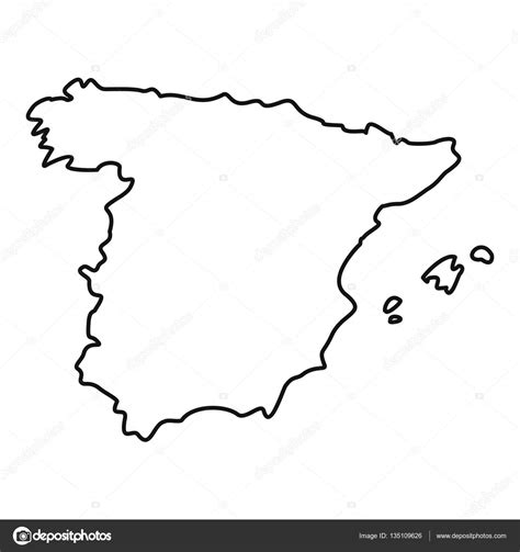 Mapa De España Icono Esquema De Estilo Stock Vector By ©ylivdesign