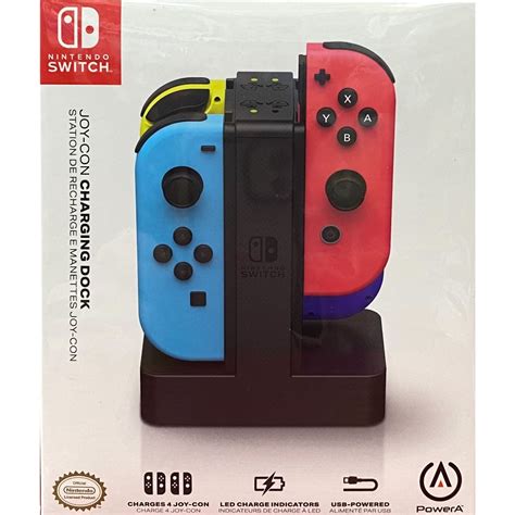 POWERA 原廠授權 Switch周邊 JoyCon 握把充電座 4隻手把 4手左右手充電台魔力電玩 蝦皮購物