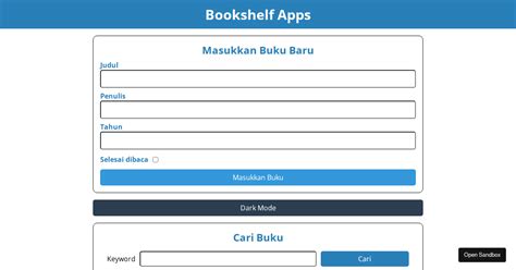 Andrarstn Dicoding Bookshelf Apps Codesandbox