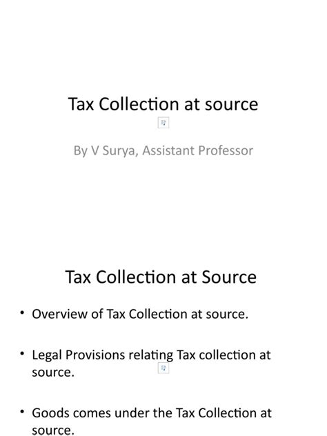 Tax Collection At Source Pdf Taxes Public Finance