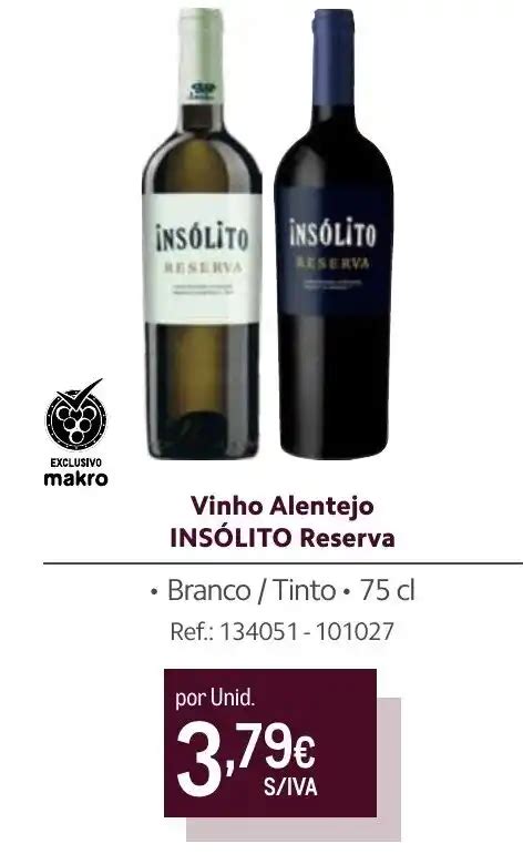 Promo O Vinho Alentejo Ins Lito Reserva Cl Em Makro