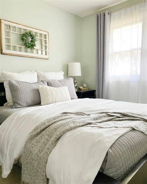 Green Bedroom With White And Gray Bed Soul Lane