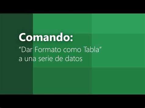 Dar Formato Como Tabla En Excel Youtube Y Words Words