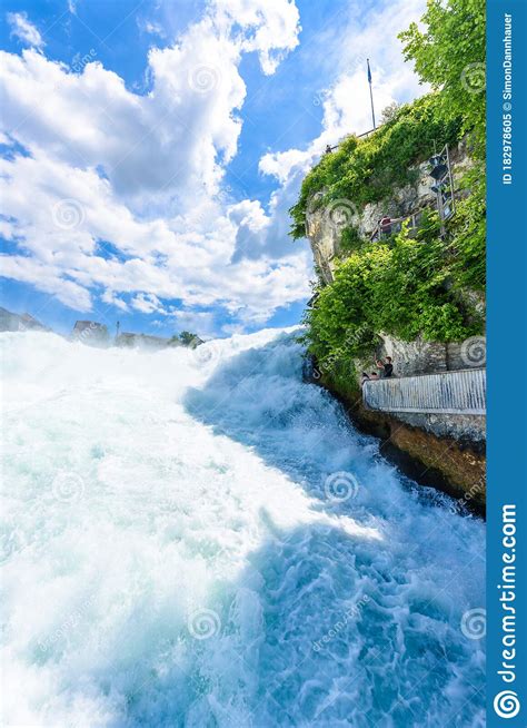 Rheinfall Rhine Falls In Switzerland Between The Cantons Schaffhausen