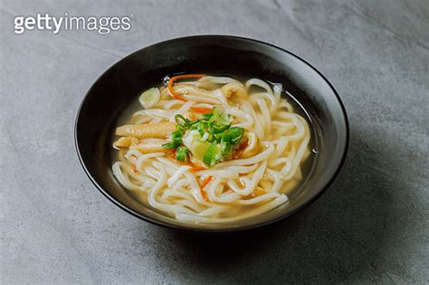 Kalguksu Korean Style Noodle Soup Fresh Knife Cut Noodles Made By Rolling Flour Dough And