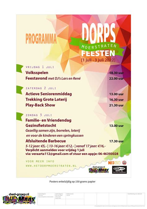 Programma Dorpsfeesten 2022 Het Dorp Moerstraten