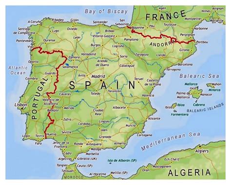 map  spain spain europe mapsland maps   world