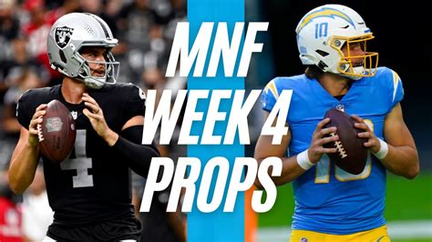 Monday Night Football Player Props Mnf Week 4 Picks Nfl Player