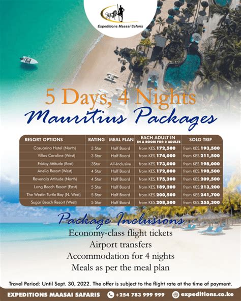 Days Nights Mauritius Holiday Packages Expeditions Maasai