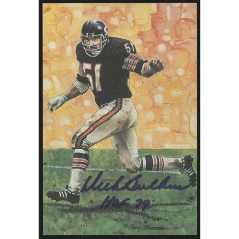 Dick Butkus Signed LE 1991 Goal Line Art 63 Inscribed HOF 79 MAB