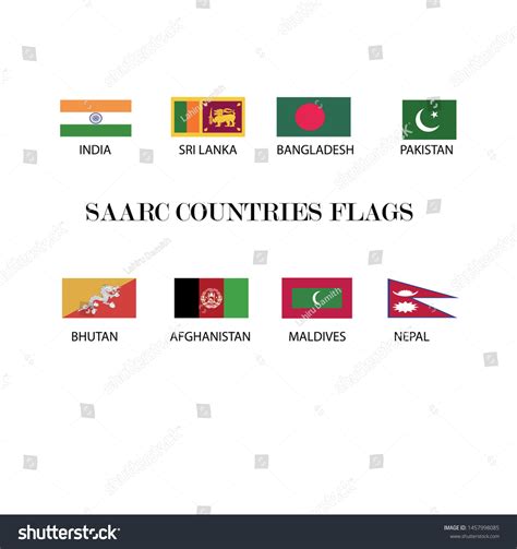 Saarc Countries Flag Illustrator Vector File Stock Vector (Royalty Free ...