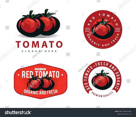 Tomato Logo Template Set Design Stock Vector Royalty Free 2264753241