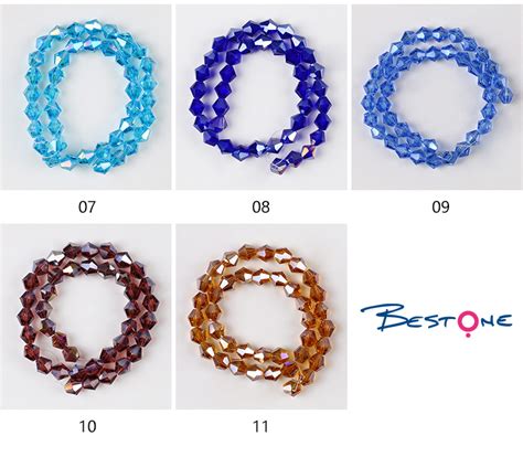 Bestone Mm Glass Beads Ab Color Faceted Bicone Glass Crystal