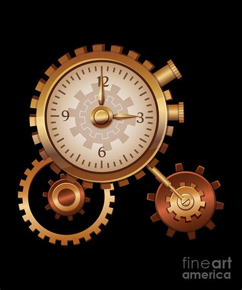 Vintage Clock Time Machine Time Travel Science Fiction T Digital Art