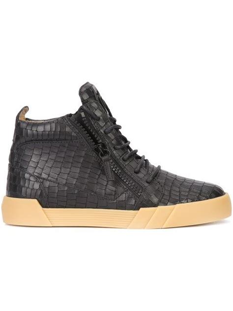 Giuseppe Zanotti Crocodile Embossed Hi Top Sneakers Modesens