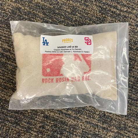 La At Sd Game Used Rosin Bag Clayton Kershaw Vs Yu Darvish