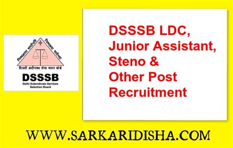 Dsssb Ldc Junior Assistant Stenographer Recruitment Post