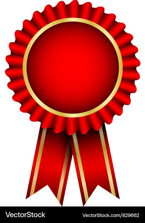 Red Badge With Ribbon Royalty Free Vector Image