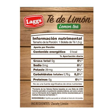 Té de limón Lagg s tradicional 30 bolsas Walmart