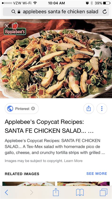 Pin On Food Applebees Santa Fe Chicken Salad Recipe Easy Salad