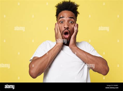 Emotional And People Concept Portrait Of Excited Young African