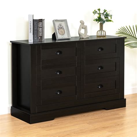 Winston Porter Sahory Chest of Drawers, Black Dresser for Bedroom, Wooden Dressers & Reviews ...