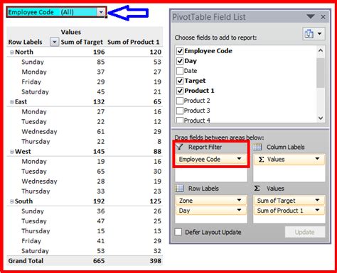 Pivot Table In Microsoft Excel Pivot Table Field List Report