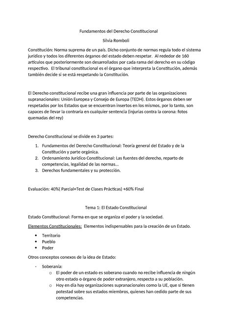 Tema Consti Apuntes De Classe Fundamentos Del Derecho