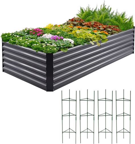 Quictent Galvanized Raised Garden Bed X X Ft Tall Garden Bed Extra