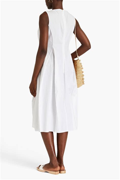 Gentryportofino Pleated Cotton Poplin Midi Dress The Outnet