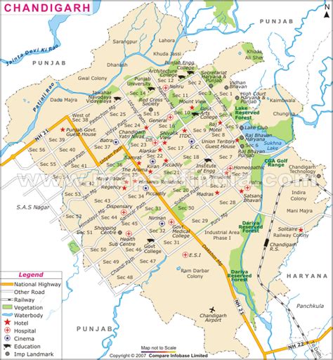 Map Of Chandigarh Chandigarh Map