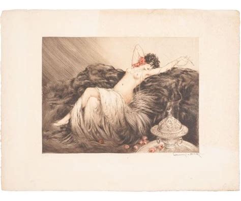 Louis Icart French Original Dry Point Etching With Hand Coloring