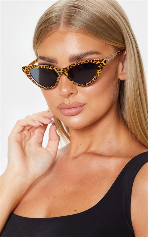 Tan Leopard Cat Eye Sunglasses Accessories Prettylittlething Usa