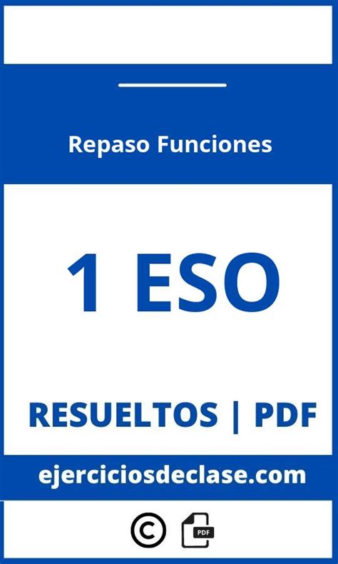 Ejercicios Repaso Funciones Eso Pdf