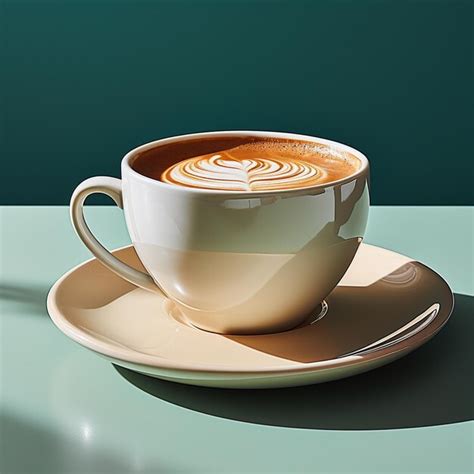 Premium AI Image Cup Of Cappuccino With Coffee Art