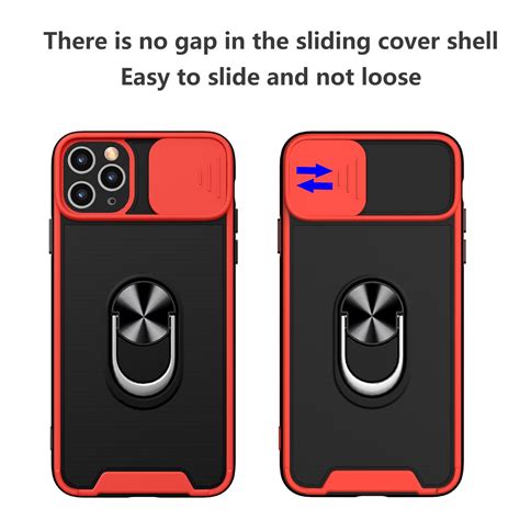 Sliding Camera Cover Design Tpu Pc Magnetic Shockproof Case With Ring Holder For Iphone 12 Pro