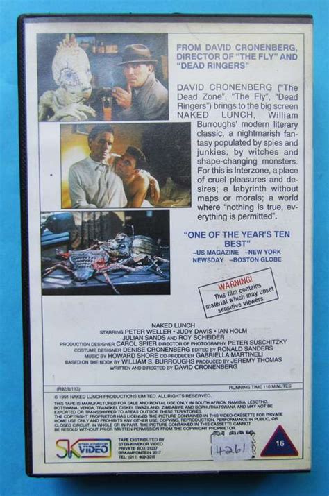 Movies Naked Lunch Peter Weller Dark Comedy Movie VHS Tape 1991