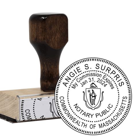 Notary Round Stamp Wood Handle All State Notary