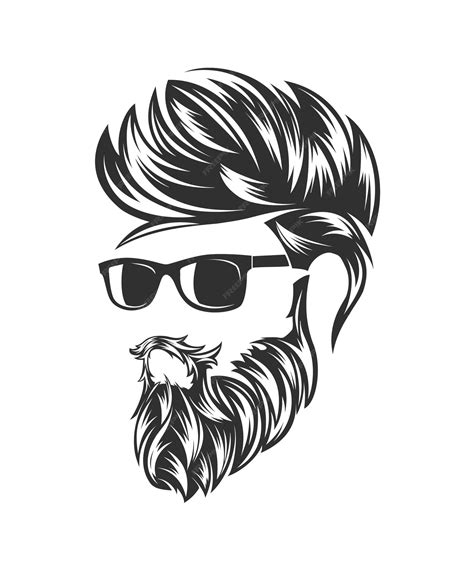 Premium Vector Man Hairstyles And Hirecut With Beard Mustache In Face