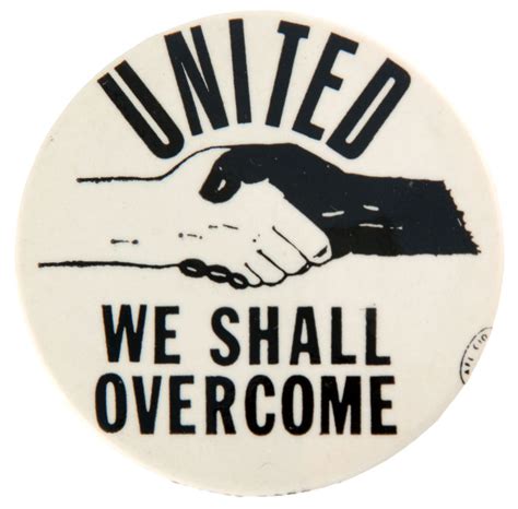 Hake's - "UNITED/WE SHALL OVERCOME" CLASSIC c.1965 CIVIL RIGHTS BUTTON.