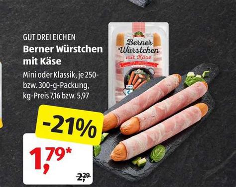 Gut Drei Eichen Berner Würstchen Mit Käse Angebot bei ALDI SÜD