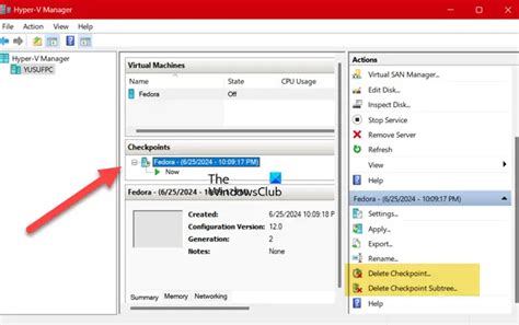 Enable Create Rename Delete Restore Checkpoints In Hyper V