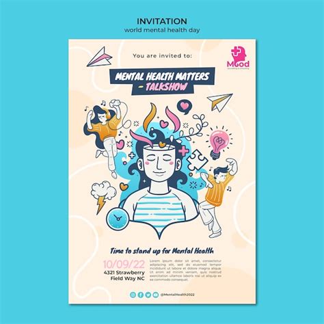 Free Psd Flat Design Mental Health Template