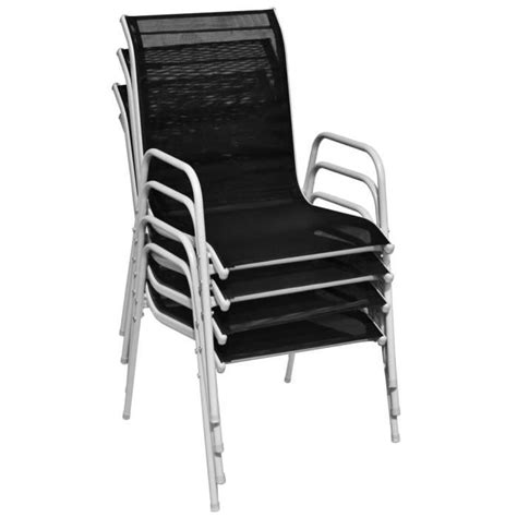 Chaises Empilables De Jardin Pcs Acier Et Textil Ne Noir Qqmora