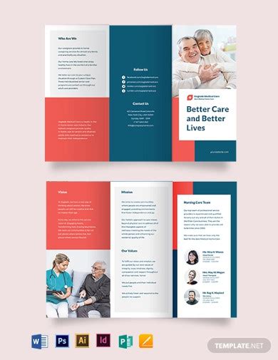 Home Care Brochure Examples Word Photoshop Illustrator Design