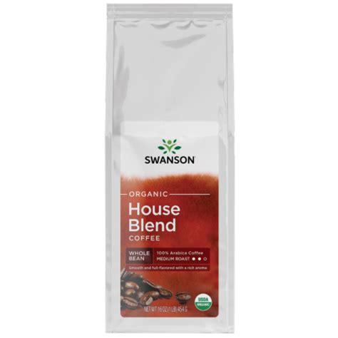 Swanson Organic House Blend Whole Bean Coffee Medium Roast Oz