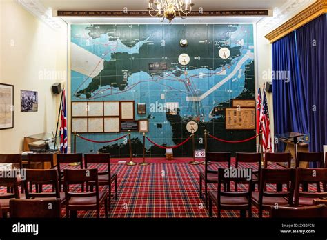 The map room showing the map for D Day 1944 in Southwick House, Hampshire, England, UK Stock ...