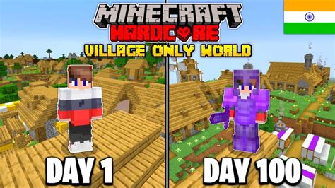 I Survived 100 Days In Village Only World In Minecraft Hardcore HINDI