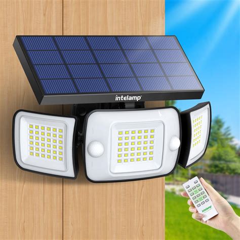 Intelamp Solar Outdoor Lights With Remote Control Solar Motion Sensor